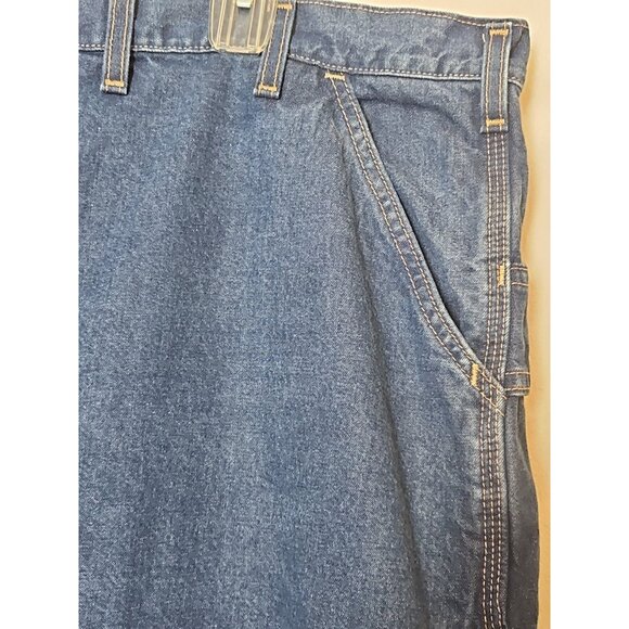 Carhartt Mens Flame Resistant FR Denim Dungaree Jeans Sz 44x32 (42x32) FRB13 DNM - Picture 5 of 16